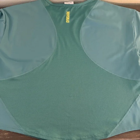 Gymshark Teal Active Crop Top with Yellow Logo Size S Women - Picture 8 of 8